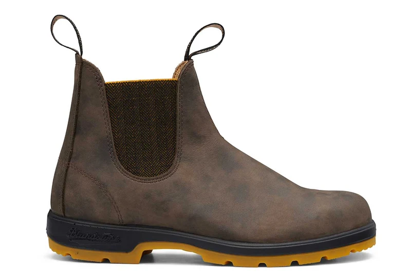 Blundstone Unisex 1944 Classics gewachstes Nubukleder Chelsea Stiefel | Rustikales Braun-Senf