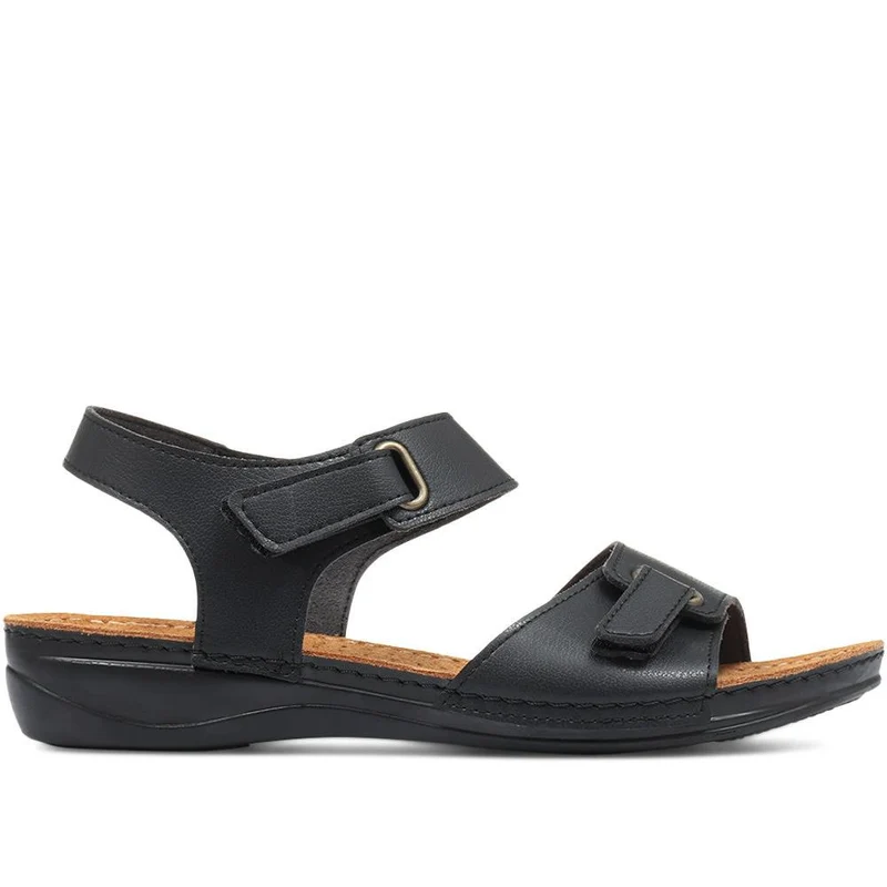 Touch-Fastening Flat Sandals - MUYA31013 / 317 802 - Black