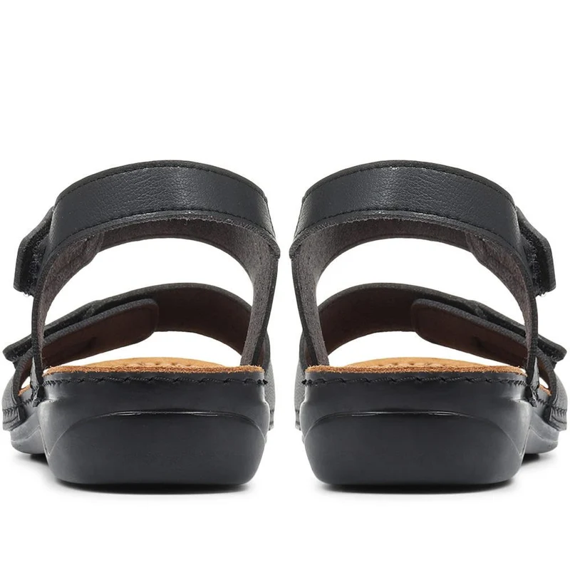 Touch-Fastening Flat Sandals - MUYA31013 / 317 802 - Black