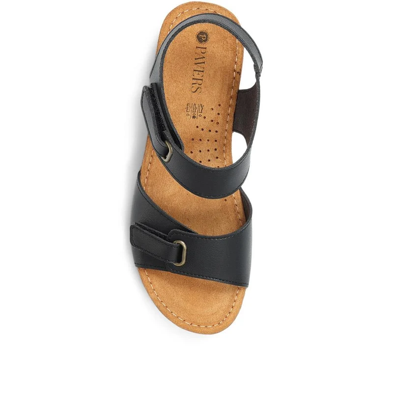 Touch-Fastening Flat Sandals - MUYA31013 / 317 802 - Black