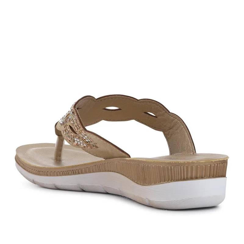 Cushioned Toe Post Sandals - INB41028 / 327 354 - Gold