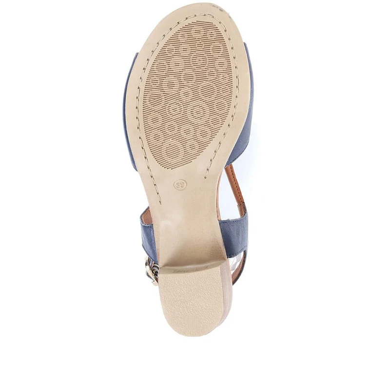 Leather Slingback Sandal - BELMETIN2305 / 307 897 - Navy Tan