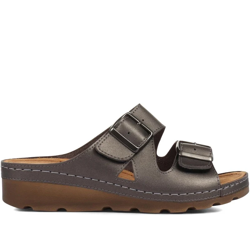 Adjustable Mule Sandals - SERAY33003 / 319 953 - Pewter