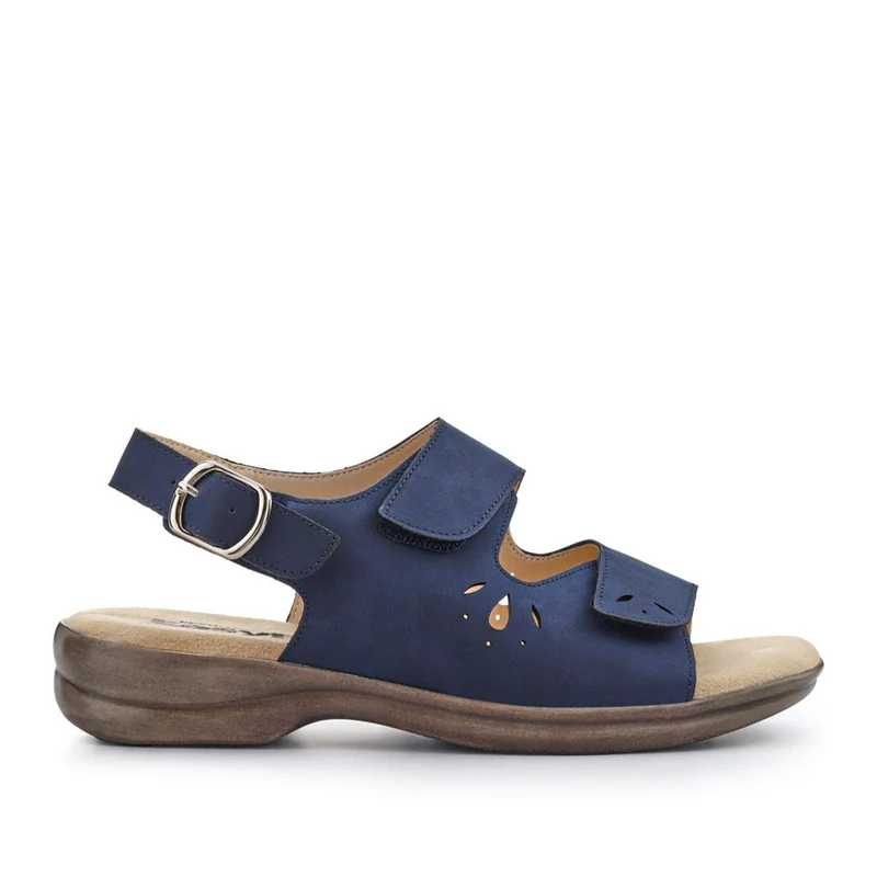 Extra-Wide Fit Adjustable Slingback Sandals - DIVINA / 321 458 - Navy