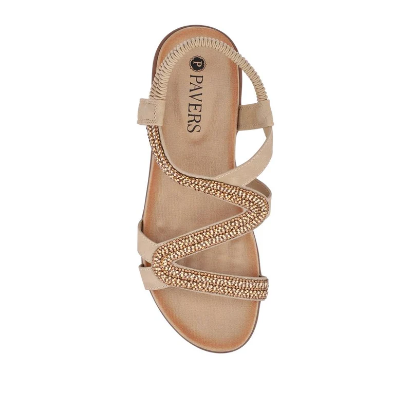 Wedge-Heeled Slingback Sandals - BAIZH41041 / 327 423 - Beige