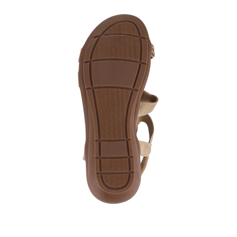 Wedge-Heeled Slingback Sandals - BAIZH41041 / 327 423 - Beige