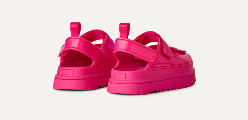 UGG GoldenGlow Kinder-Sandalen mit glänzendem Glitzer | Tiefes Korallenrot