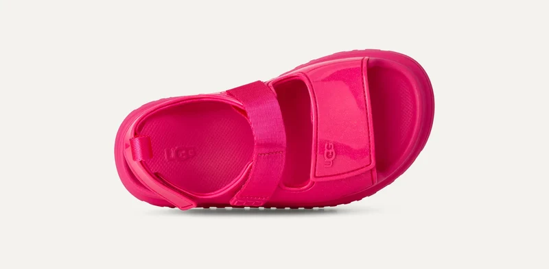 UGG GoldenGlow Kinder-Sandalen mit glänzendem Glitzer | Tiefes Korallenrot