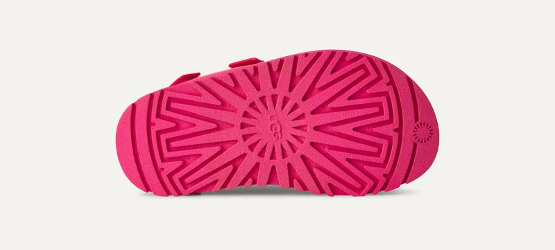 UGG GoldenGlow Kinder-Sandalen mit glänzendem Glitzer | Tiefes Korallenrot