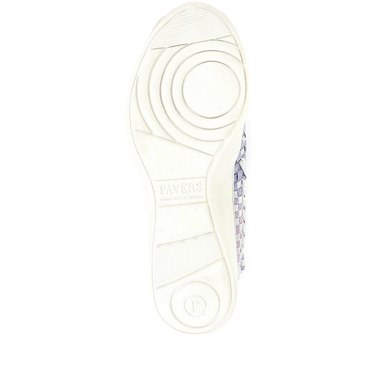 Stretch Fit Memory Foam Slip On Pumps - BRK35079 / 322 014 - Silver Shimmer