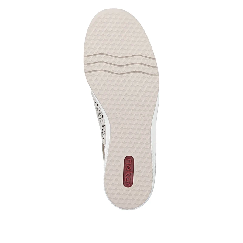 Rieker Damen-Sandalen mit Keilabsatz und Fersenriemen | Beige