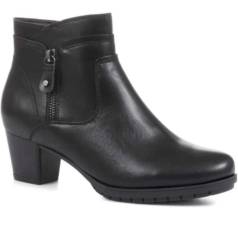 Block Heel Ankle Boots - WOIL36021 / 322 624 - Black