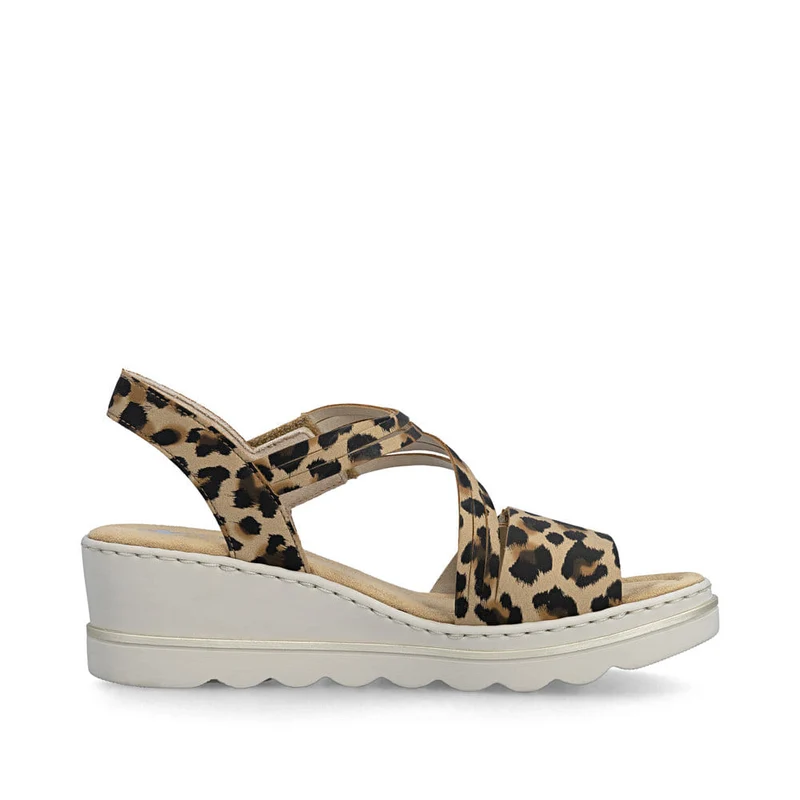 Rieker Damen-Keilsandalen | Tiermuster
