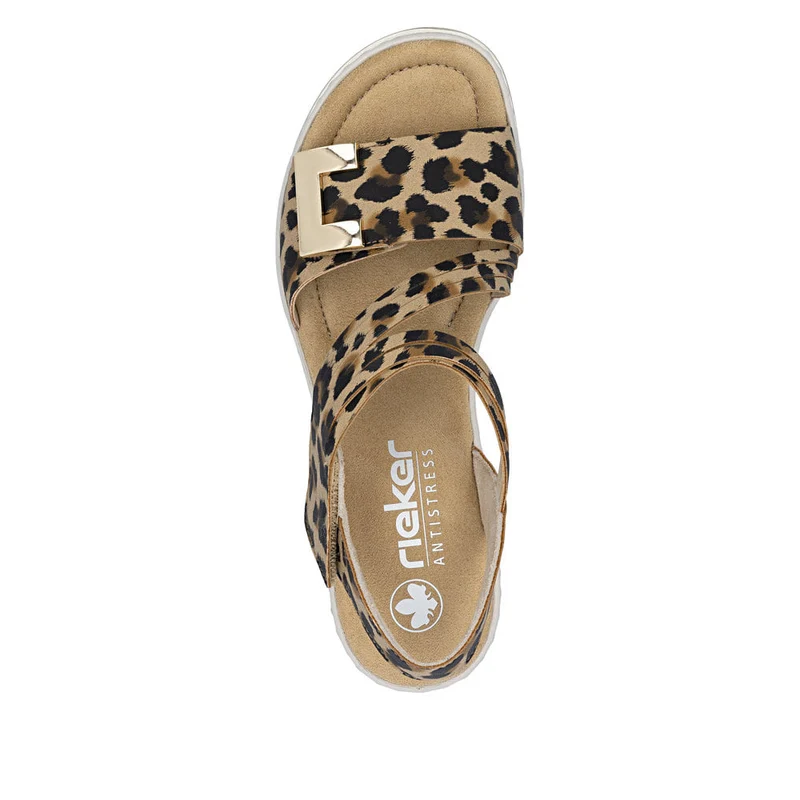 Rieker Damen-Keilsandalen | Tiermuster