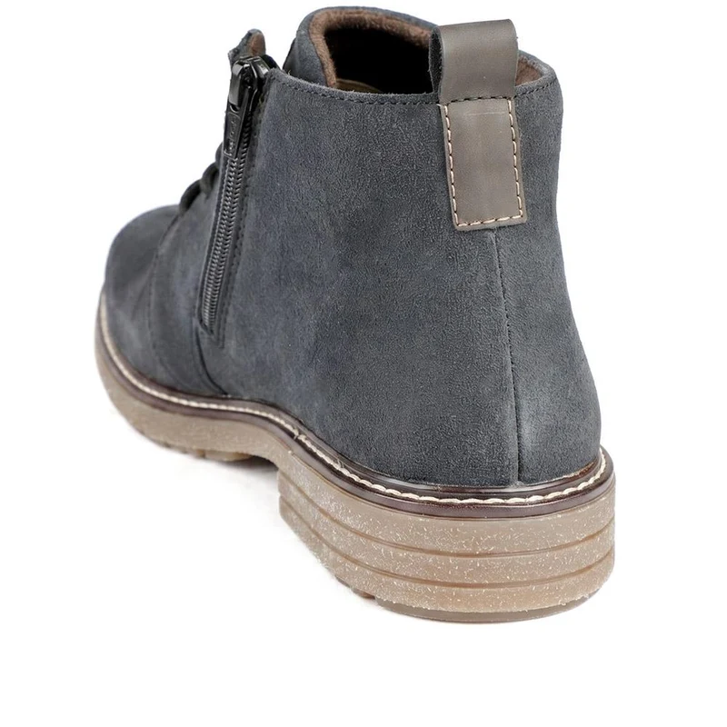 Rieker Wide Fit Suede Leather Boots - RKR43047 / 330 223 - Navy