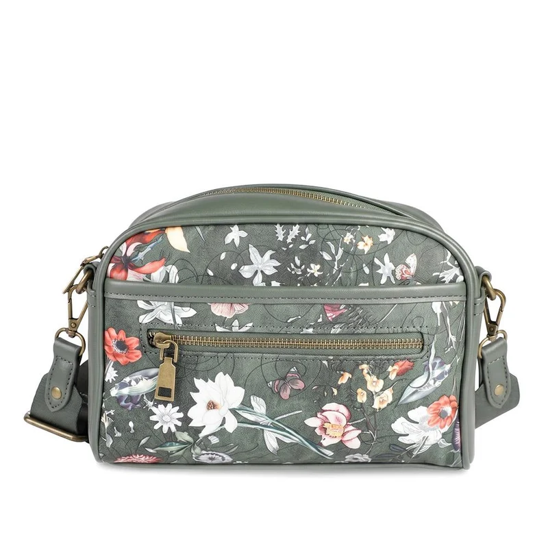 Adjustable Strap Multi Pocket Crossbody Bag - RIM44002 / 329 882 - Green Floral