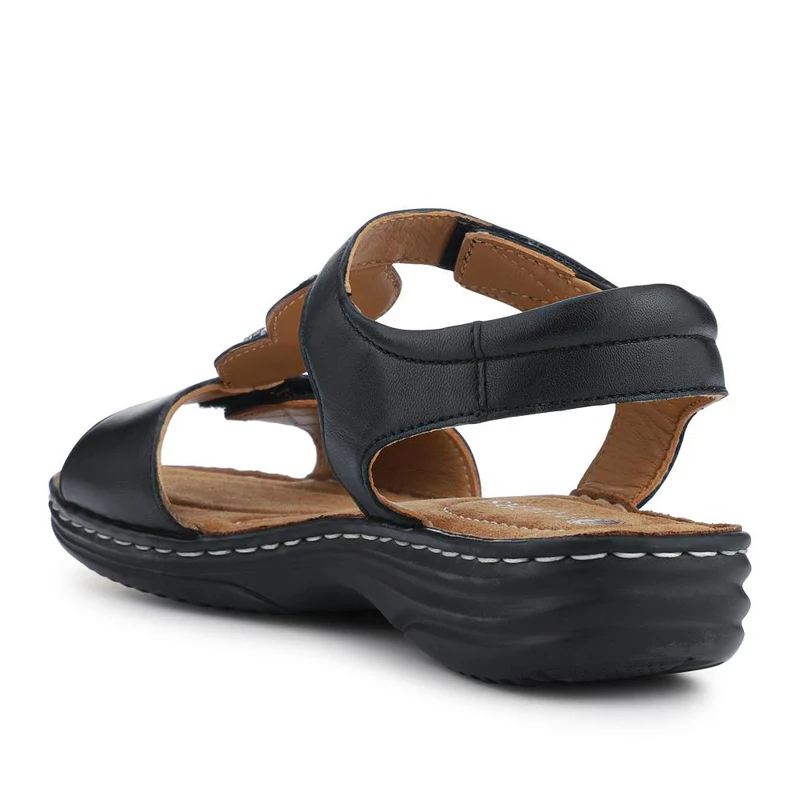 Leather Dual-Touch-Fastening Sandals - KF41007 / 327 492 - Black