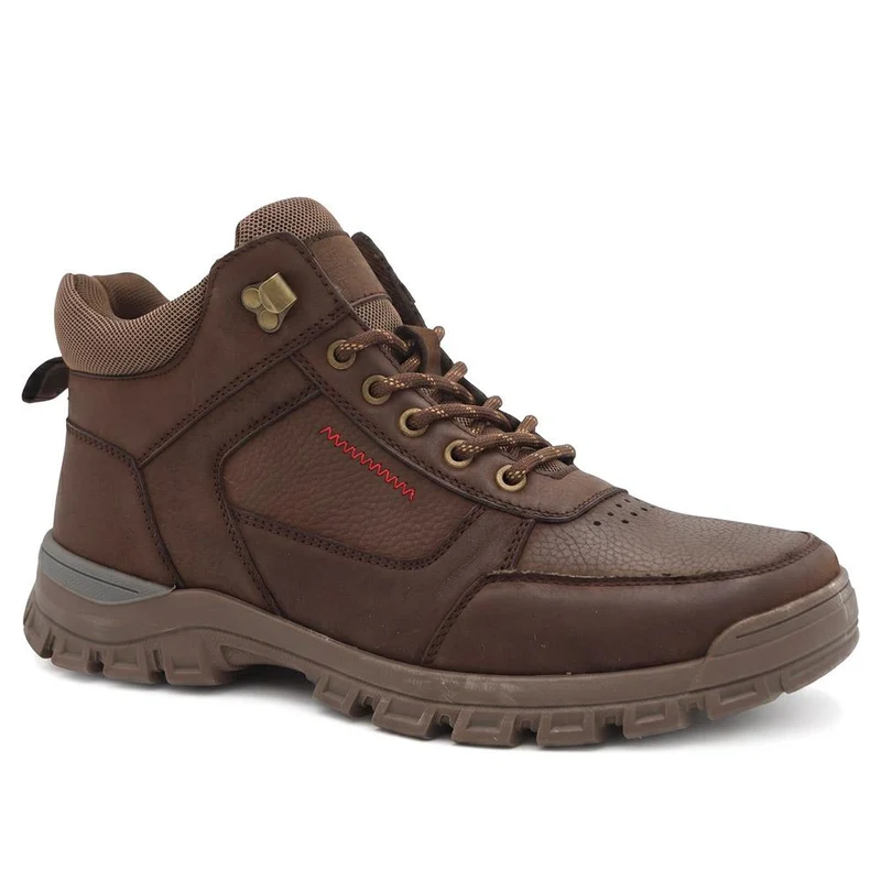 Wide Fit Leather Lace Up Rugged Boots - AATRA44001 / 330 188
