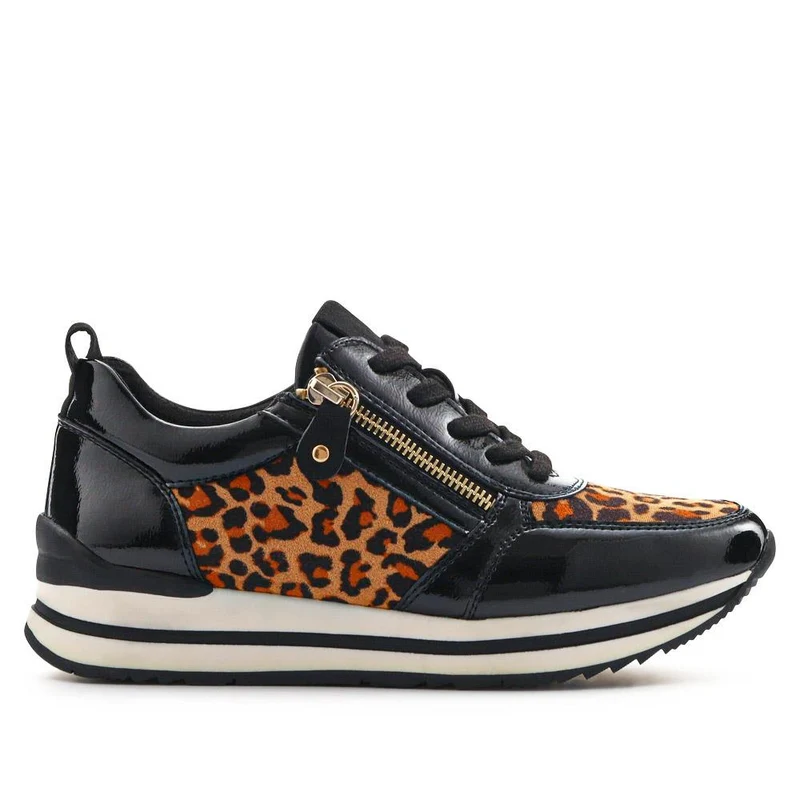 Zip-Up Laced Trainers - WBINS39070 / 325 159 - Leopard