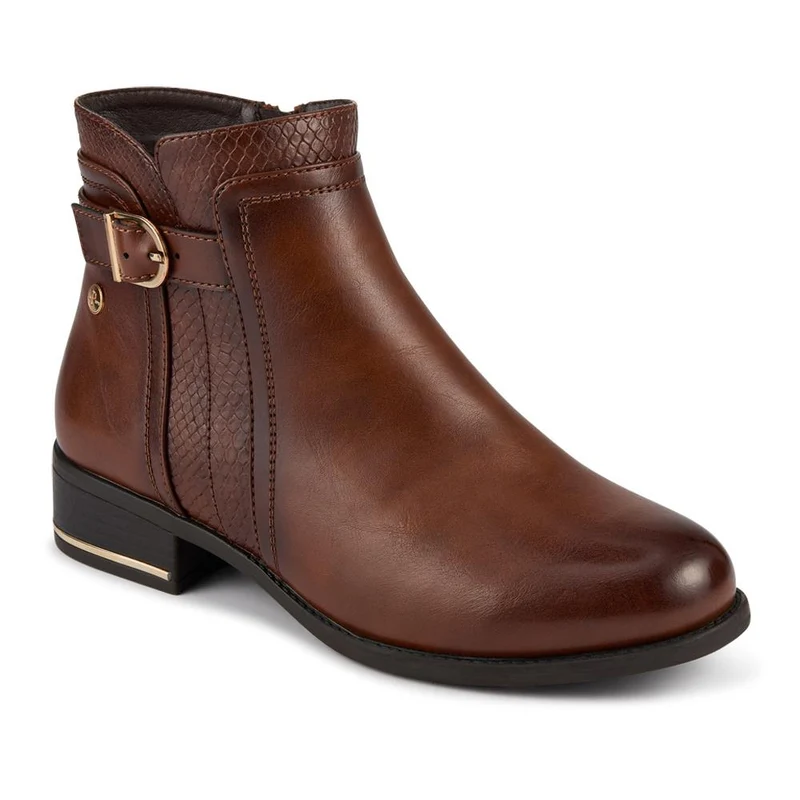 Block Heeled Ankle Boots With Inside Zip - WOIL42017 / 328 000