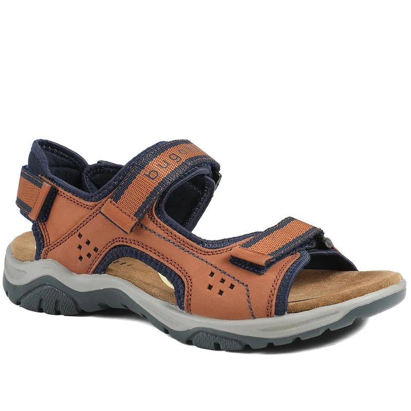 Casual Leather Strap Sandals - BUG43502 / 328 747 - Tan