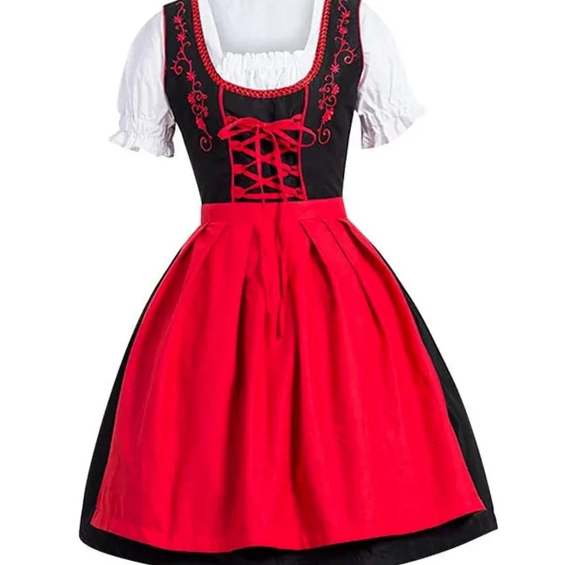 Clara | Damen Oktoberfest Dirndl Kleid mit Schürze und Schnürung