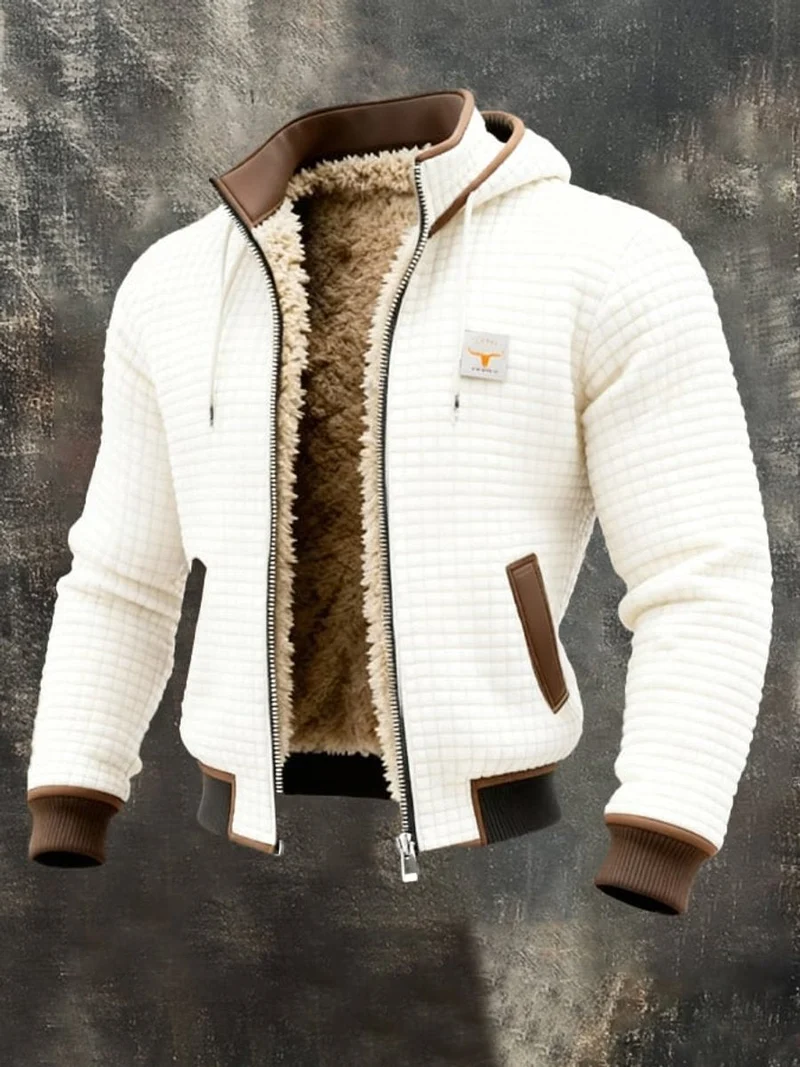 Elias | Herren Gesteppte Fleece-Gefütterte Kapuzenjacke mit Reißverschluss