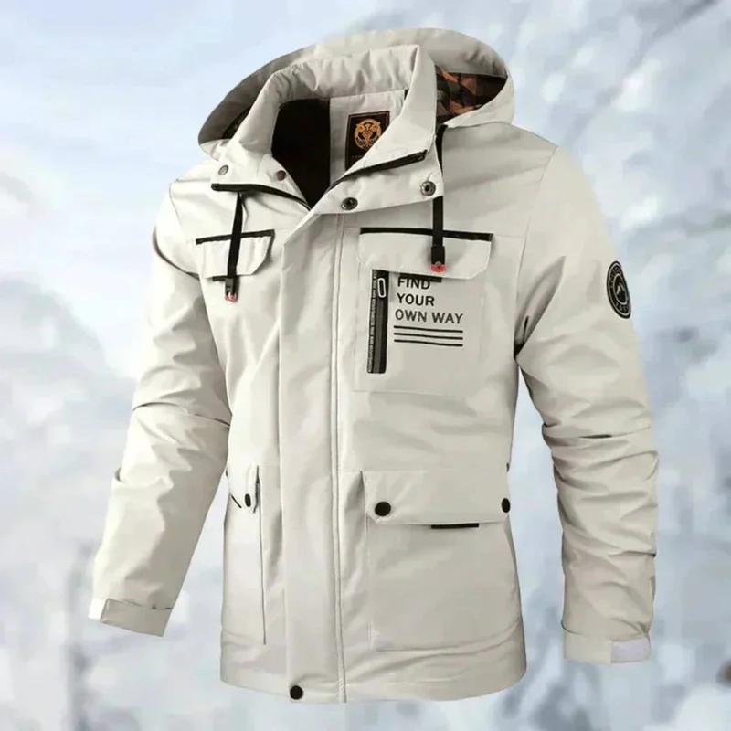 Florian | Herren Wasserdichte Gesteppte Outdoor-Jacke mit Kapuze Winddicht