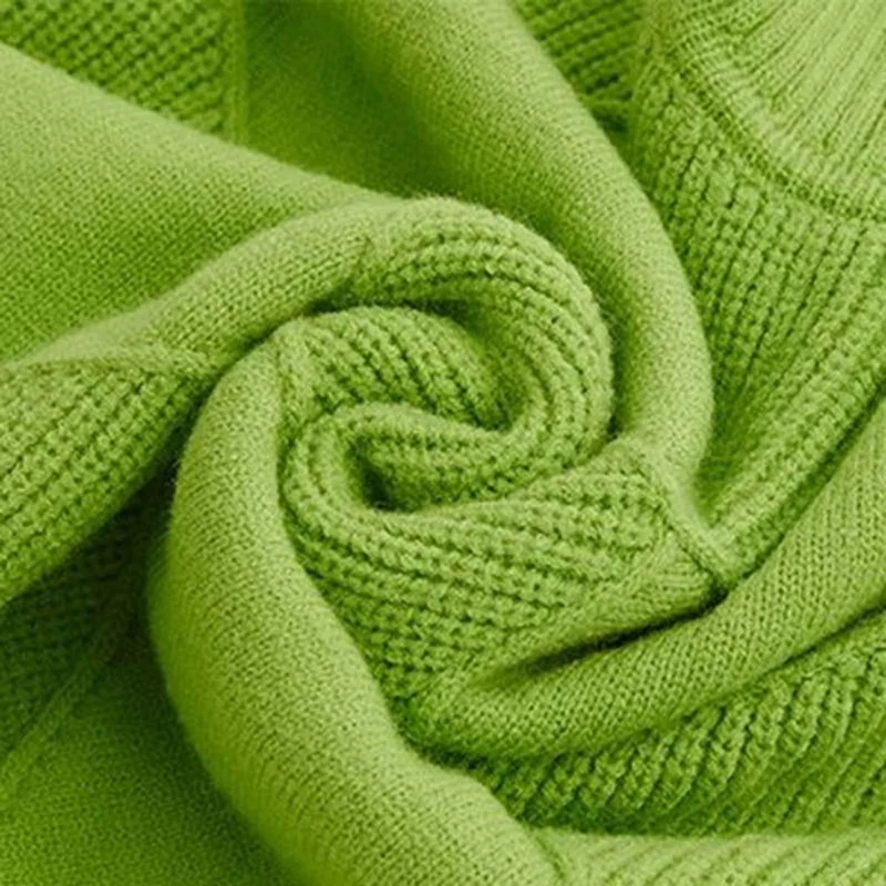 Lena | Damen Turtleneck Sweater Oversized Strickpullover mit Rautenmuster