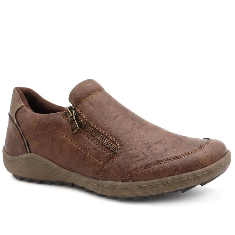 Smart Zip Closure Shoes - WBINS44025 / 329 763 - Brown