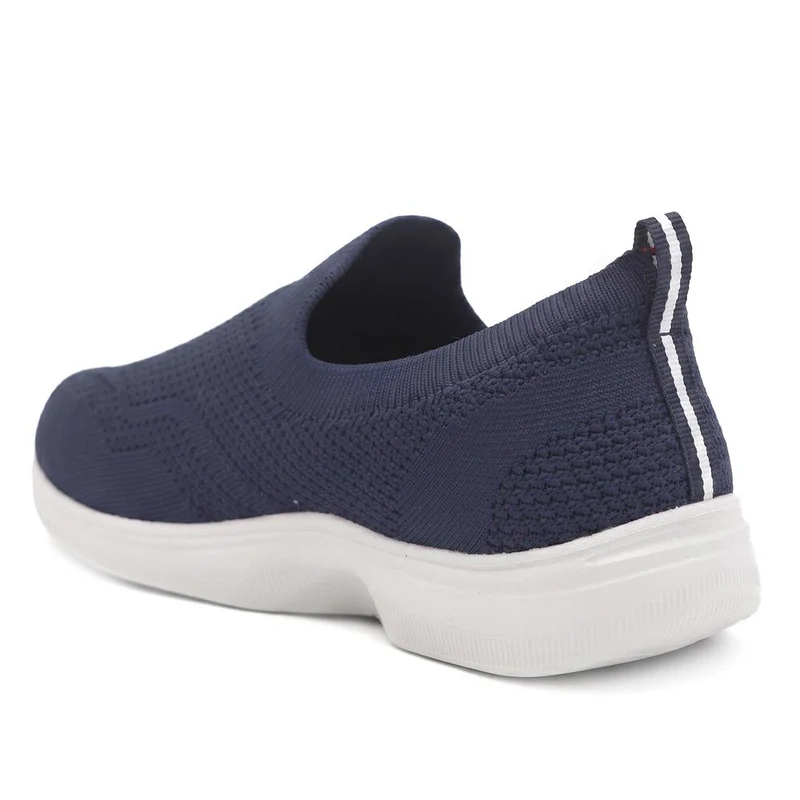 Extra Wide Breathable Slip On Trainers - LILOU / 329 940 - Navy