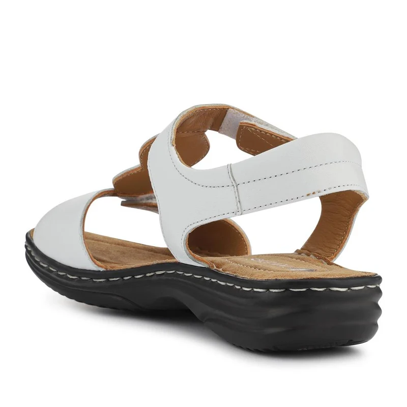 Leather Dual-Touch-Fastening Sandals - KF41007 / 327 492 - White