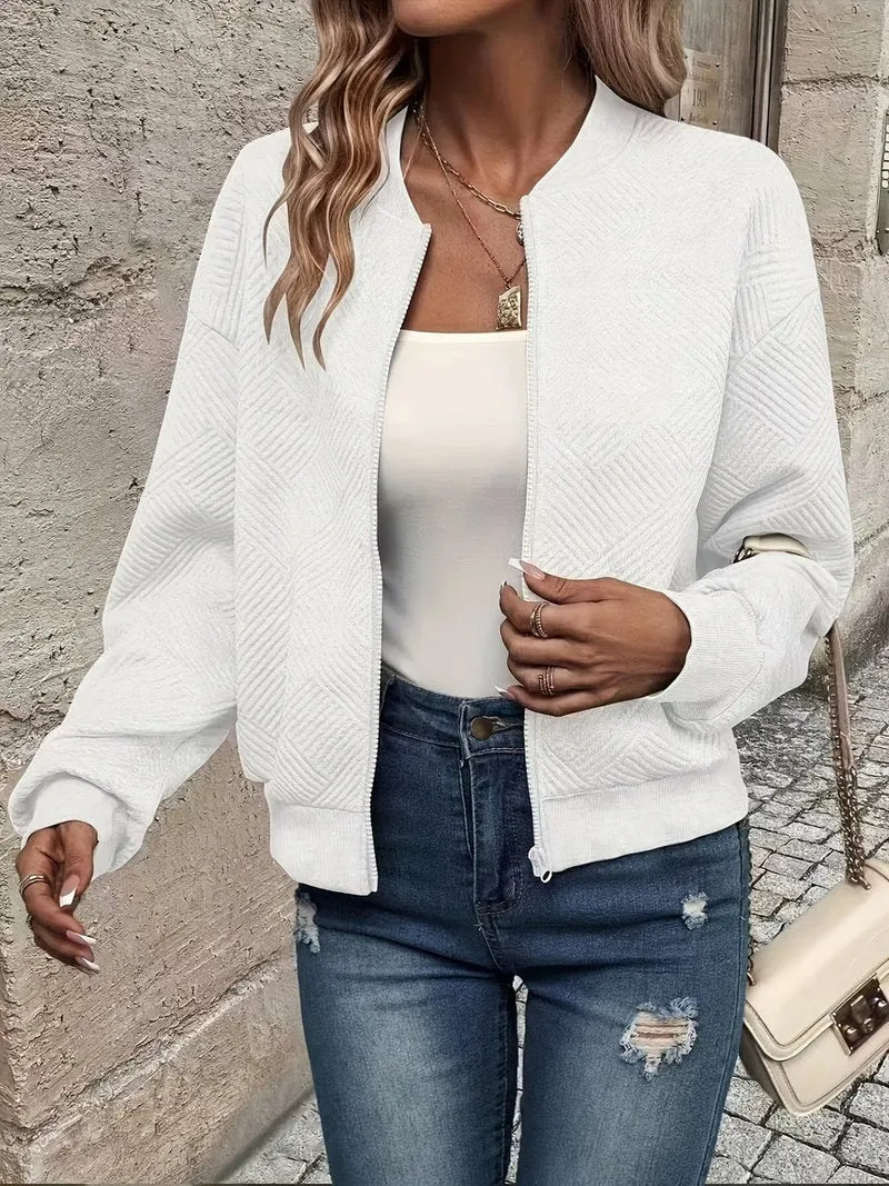 Nora | Damen Steppjacke leichte Zip-Up Jacke mit Strukturmuster