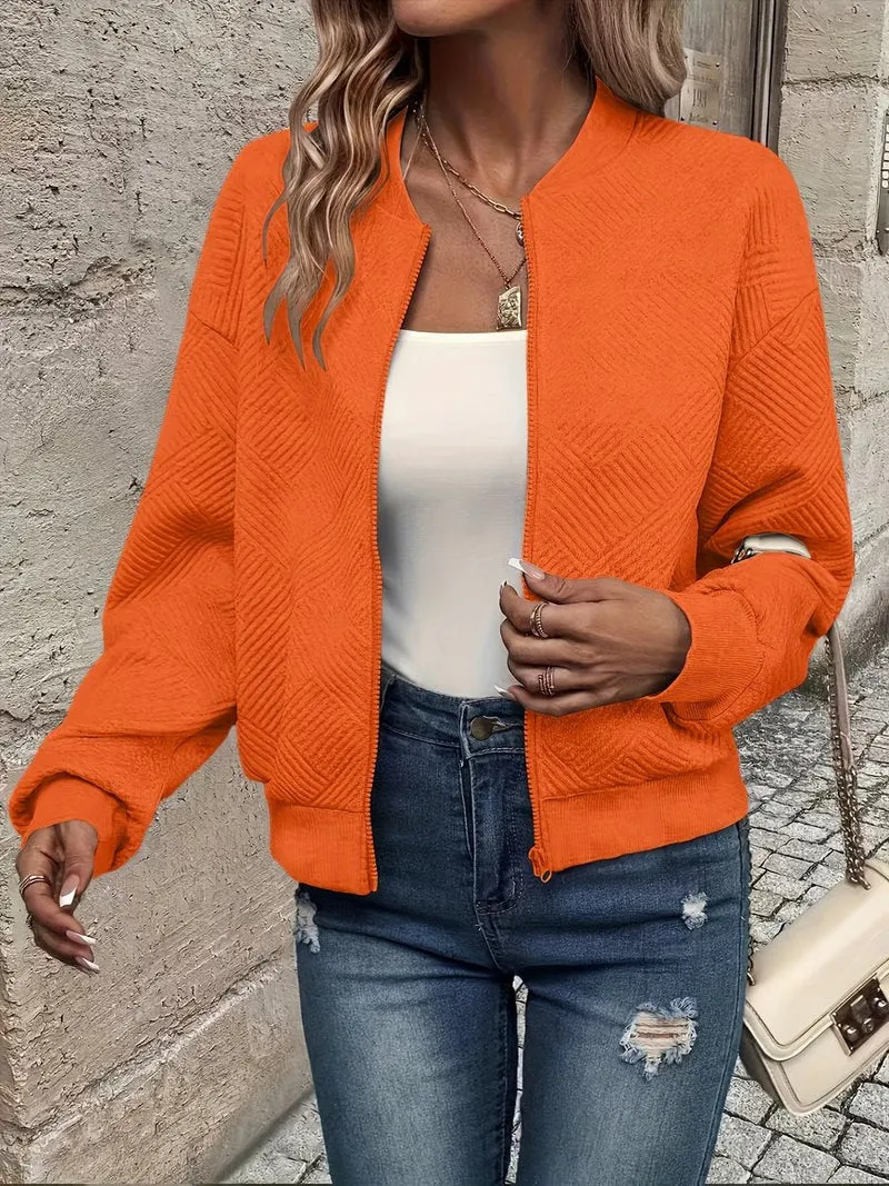 Nora | Damen Steppjacke leichte Zip-Up Jacke mit Strukturmuster