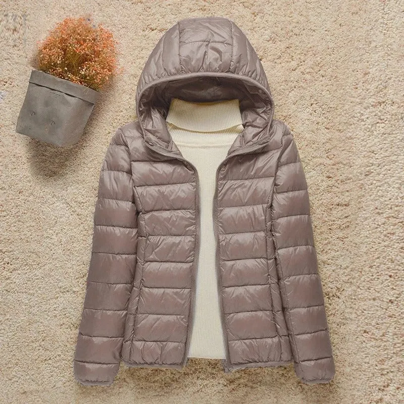 Amelie | Damen Steppjacke mit Kapuze ultraleichte gefütterte Übergangsjacke
