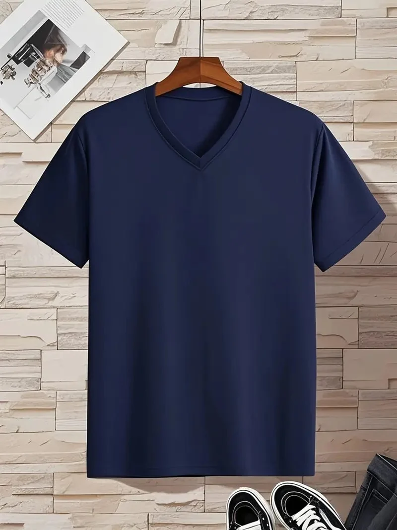 Christian | Herren Slim-Fit V-Ausschnitt Kurzarm T-Shirt
