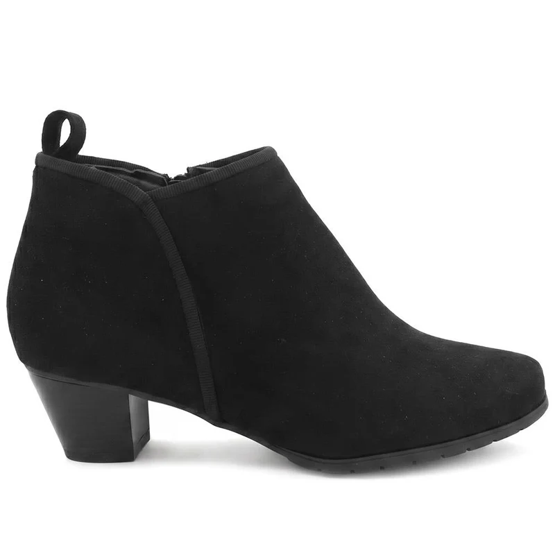 Wide Fit Smart Block Heel Ankle Boots - WBINS44003 / 329 624 - Black