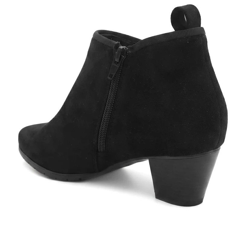 Wide Fit Smart Block Heel Ankle Boots - WBINS44003 / 329 624 - Black