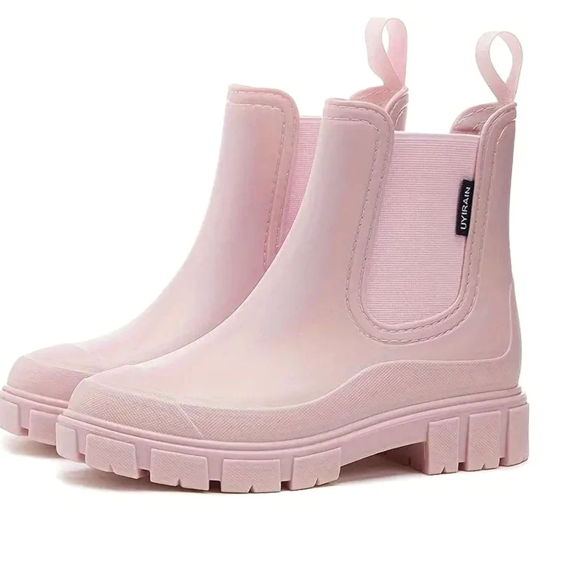 Leonie | Damen Wasserdichte Slip-On Chelsea Stiefel mit Blockabsatz