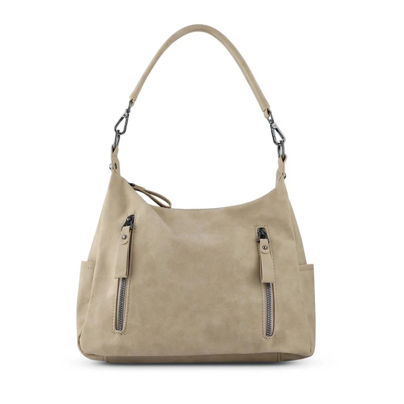 Zip-Pocketed Handbag - WAHT41004 / 327 416 - Beige