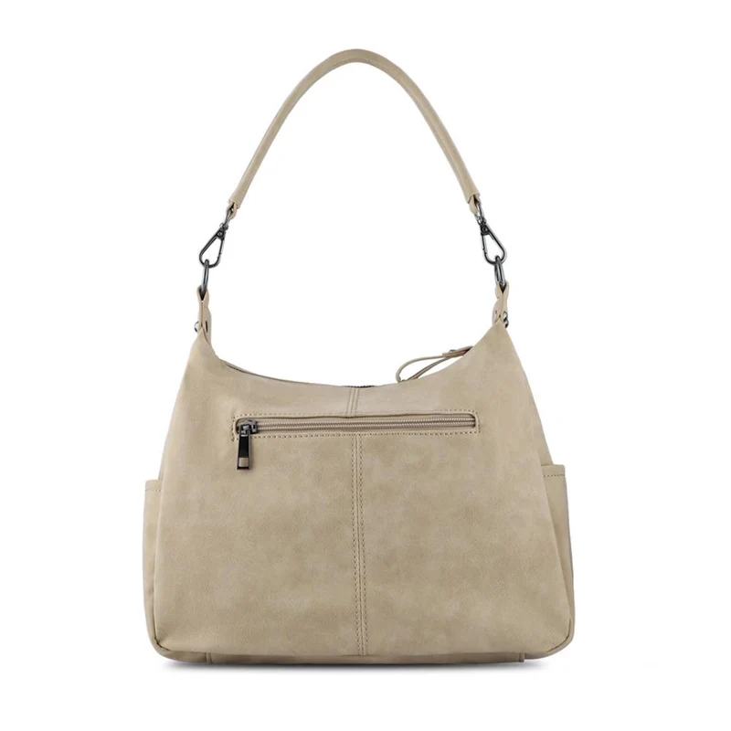 Zip-Pocketed Handbag - WAHT41004 / 327 416 - Beige