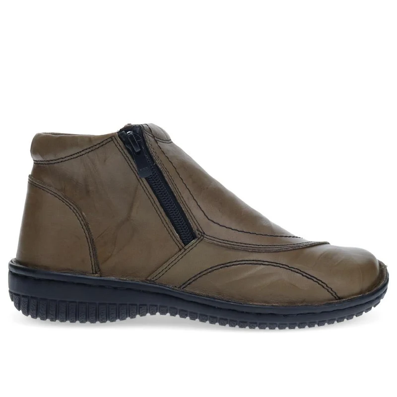 Leather Ankle Boots - LUCK34005 / 321 855 - Olive