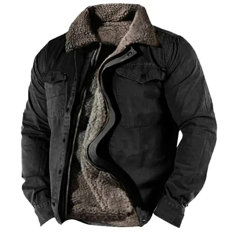 Niklas | Herren Mens Cardigan Fleece-Gefütterter Western Hemdjacke