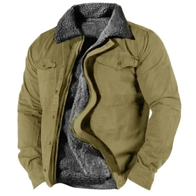 Niklas | Herren Mens Cardigan Fleece-Gefütterter Western Hemdjacke