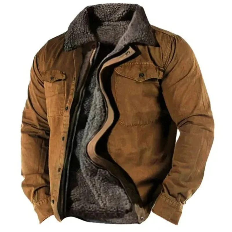 Niklas | Herren Mens Cardigan Fleece-Gefütterter Western Hemdjacke