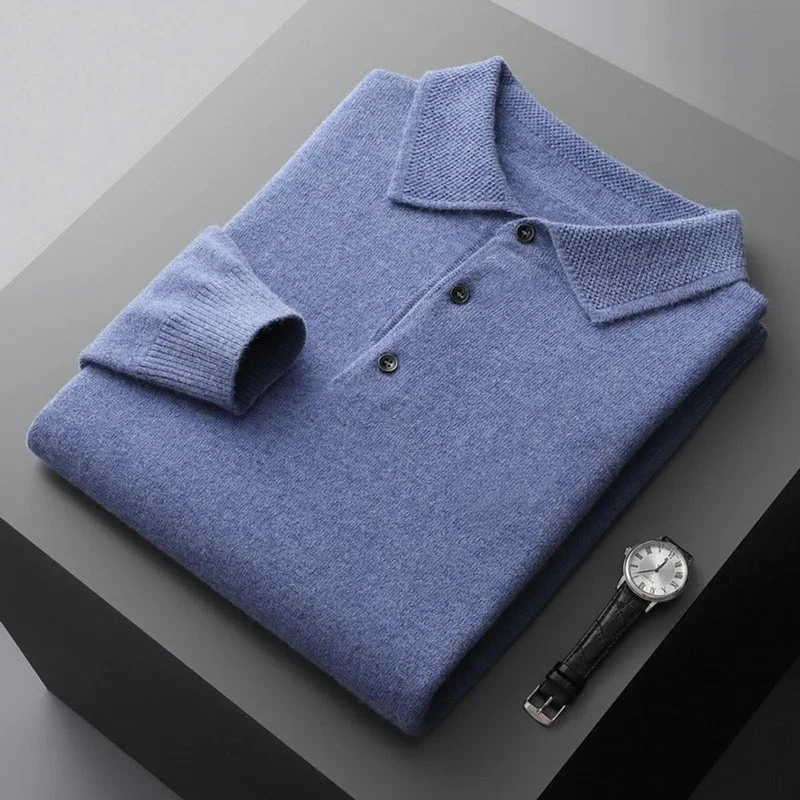 Felix | Herren Strickpullover Kaschmir Polo Business Pullover Langarm