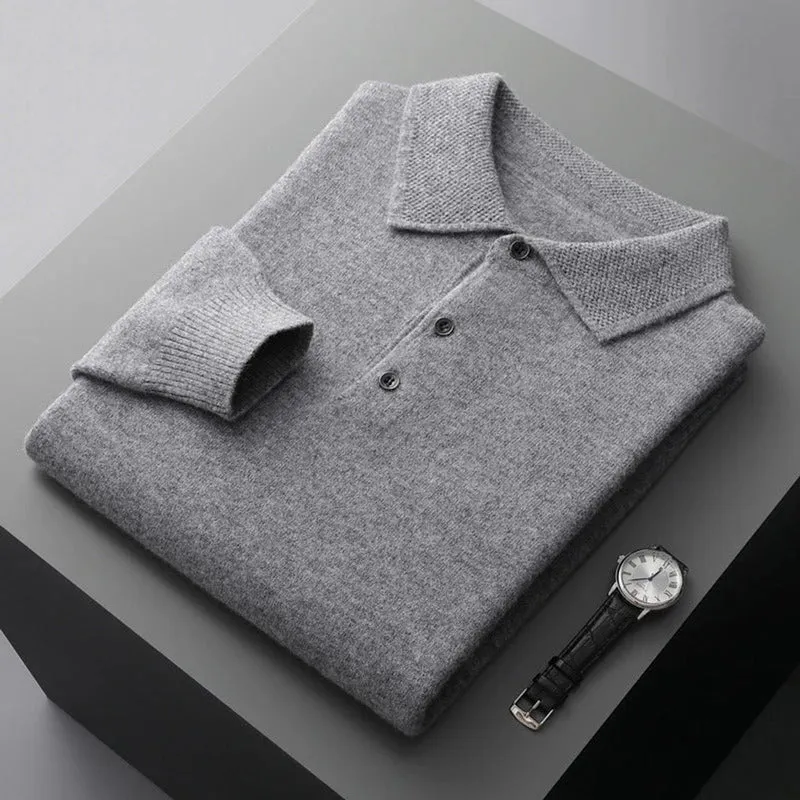 Felix | Herren Strickpullover Kaschmir Polo Business Pullover Langarm