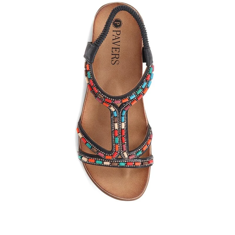 Beaded Sandals - BAIZH37053 / 323 376 - Black