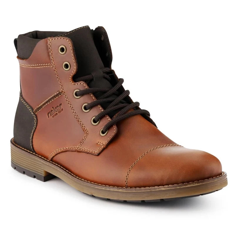 Leather Lace-Up Boots - RKR40517 / 325 909 - Tan