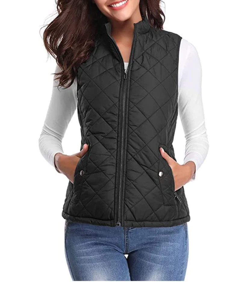 Leonie | Damen Steppweste leicht gefütterte Puffer Vest Women Reißverschluss